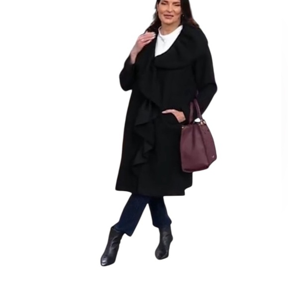 C Wonder  Ruffle Front Dress Coat - Picture 4 of 12